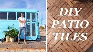 DIY INTERLOCKING DECK TILES // PORTABLE PATIO FOR THE SCHOOL BUS TINY HOUSE