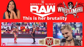 Demon Diva Reacts | Rhea Ripley debuts on Raw challenges Asuka for Raw Women’s Title at Wrestlemania