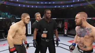 Khabib Nurmagomedov vs. Conor McGregor (Champ Fight) - EA Sports UFC 3 (CPU vs. CPU) - Crazy UFC 👊🤪