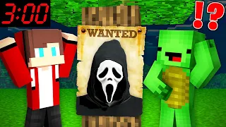 Scary GHOSTFACE From SCREAM is WANTED by JJ and Mikey At Night in Minecraft Challenge! - Maizen