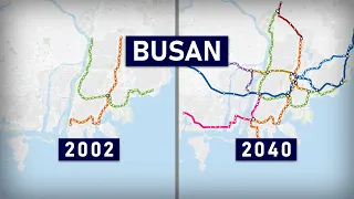 Evolution of the Busan Metro 1985-2040 (animation)