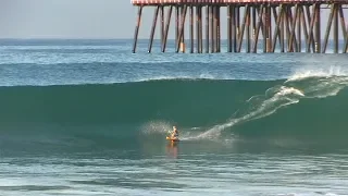 RC Surfer pulls off INSANE rides in "GIANT" waves - Raw Footage