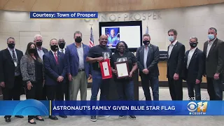 North Texas Family Of Astronaut Receives Blue Star Flag