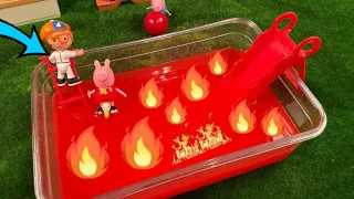 Peppa Pig and Blippi Pool is Lava|Educational Videos for Toddlers|Pretend Play