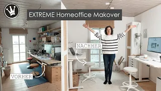 EXTREM Homeoffice MAKEOVER | endlich hell & aufgeräumt | DIY IKEA Hack: Türe für BILLY Regale bauen