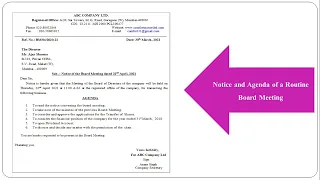 75 - Notice & Agenda of Board Meeting & Disclosure personal interest of a Director in a contract