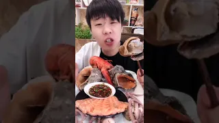 asmr mukbang fire noodle & spicy seafood boil cooking & eating sound