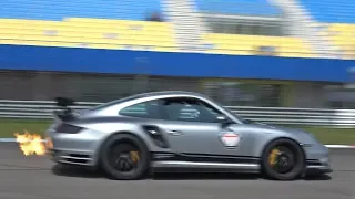 1200HP 9ff Porsche 997 Turbo Going Flatout on Track! Flames & Accelerations!