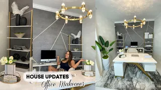 CLEAN AND DECORATE WITH ME | MODERN HOME OFFICE  MAKEOVER | NEW FURNITURE