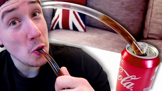 WORLD'S LONGEST STRAW EXPERIMENT (DRINKING COCA COLA)