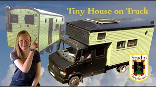 Wohnmobil Tiny House on Truck mit Holzofen Roomtour