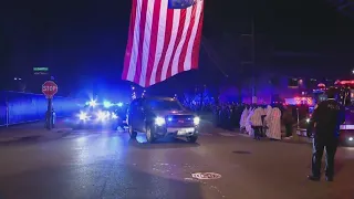 Procession escorts Chicago Police officers struck and killed by Metra train