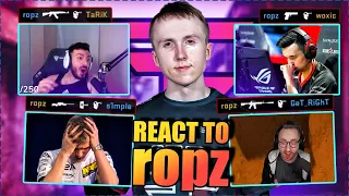 CS GO PROS & CASTERS REACT TO ROPZ PLAYS