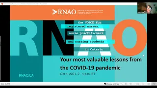 RNAO COVID-19 Webinar Series: Your most valuable lessons from the COVID-19 pandemic (Oct. 4, 2021)