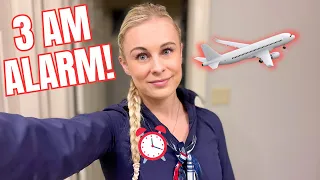 Waking Up At 3 AM FOR WORK! The REAL Life Of  FLIGHT ATTENDANT