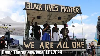 Black Lives Matter Demo - über 1.000 Demonstranten  gegen Rassismus auf der Theresienwiese 11.7.2020