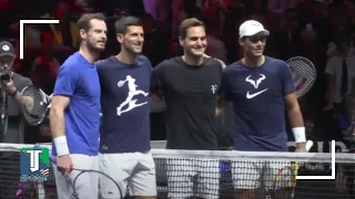 Roger Federer, Rafael Nadal, Novak Djokovic and Andy Murray took part in a Laver Cup practice