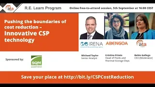 Webinar: Pushing the boundaries of cost reduction – innovative CSP technology