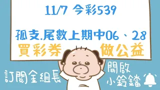 539｜11月7日｜金組長｜今彩 539｜539 開獎｜539 版路