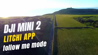 DJI MINI 2 - LITCHI APP / "Follow me" mode TEST / 4K / drone follows a motorcycle