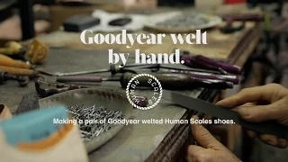 Goodyear welt by hand. Handmade shoes by Human Scales