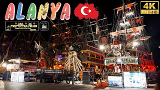 🇹🇷 ALANYA, Turkey - Night Walking Tour- 4K 60fps (UHD)