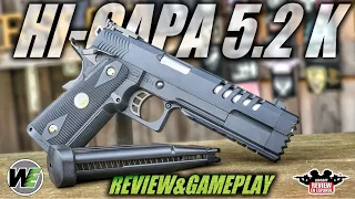 Pistola Hi-CAPA 5.2 K WE GBB Full Metal ( Review🔍 & Gameplay🎮 ) | Airsoft Review en Español