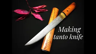 Knife making.Making tanto knife damascus stainless steel vg10
