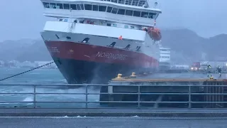 Ship Blown Against Dock During Storm