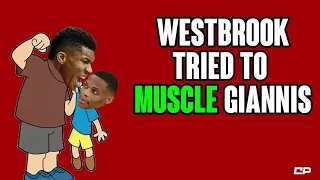 Westbrook TRIES To Outmuscle Giannis 😆| Highlights #Shorts