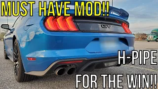 ACTIVE EXHAUST WITH STEEDA H-PIPE SOUND COMPARISON: 2020 MUSTANG GT PREMIUM PP1