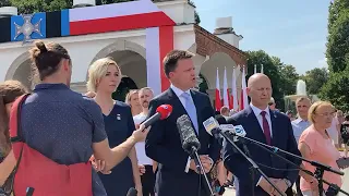 Szymon #Hołownia #Polska2050: Konferencja prasowa pod Grobem Nieznanego Żołnierza