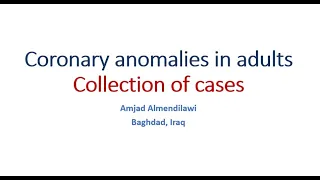 coronary anomalies in adults