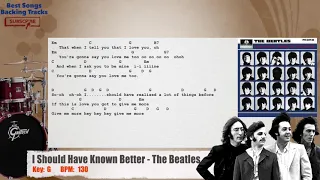 🥁 I Should Have Known Better - The Beatles Drums Backing Track with chords and lyrics