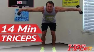 300 Triceps Workout Routine - 14 Min Tricep Workout with Dumbbells - Triceps Exercises Workouts