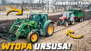 URSUS NIE DAŁ RADY! -Wyciągnie JohnDeere'm-Rozwozimy Obornik