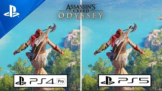 Assassin's Creed Odyssey PS5 VS PS4 Pro Graphics Comparison Gameplay/PlayStation 5 VS PlayStation 4