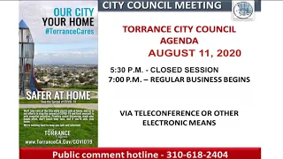 Torrance City Council Meeting - August 11, 2020