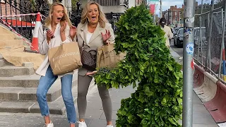 Crazy Moment Mom and Daughter Bushman Prank