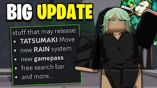 The Strongest Battlegrounds FREE TATSUMAKI RELEASE IDEA + BIG UPDATE SOON?!