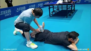 CHEN MENG, XU XIN AND FANZHENDONG TRAINING IN THE 2021 CHINESE TRIAL AND OLYMPIC SIMULATION