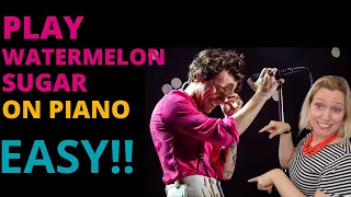 Watermelon Sugar Harry Styles Piano Tutorial - GREAT AND EASY!