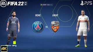 FIFA 22 | PSG Vs FC Lorient | Ligue 1 2021/22 | 4k Gameplay