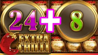 EXTRA CHILLI 🌶️ BIG WIN PERSONAL RECORD😱🏆 32 SPINS🔥 24 +4 +4 BONUS INSANE AMOUNT OF RETRIGGERS😀