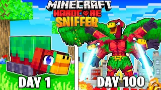 I Survived 100 DAYS as a SNIFFER in HARDCORE Minecraft!