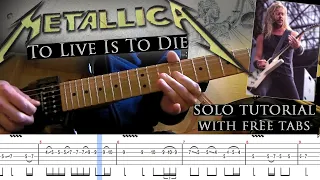 Metallica - To Live Is To Die 2nd guitar solo lesson (with tablatures and backing tracks)