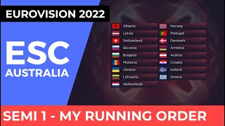 Eurovision 2022 - Semi Final 1 - My Ideal Running Order