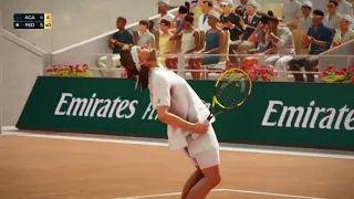 Top Spin 2k25 Agassi vs Federer highlights from 2 matches