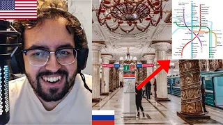 Beautiful Saint Petersburg Metro (ALL Stations) | American Reacts