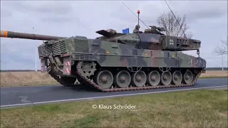 Leopard 2 A7V, Puma, Dingo, Fuchs und Logistik Konvoi bei Arneburg